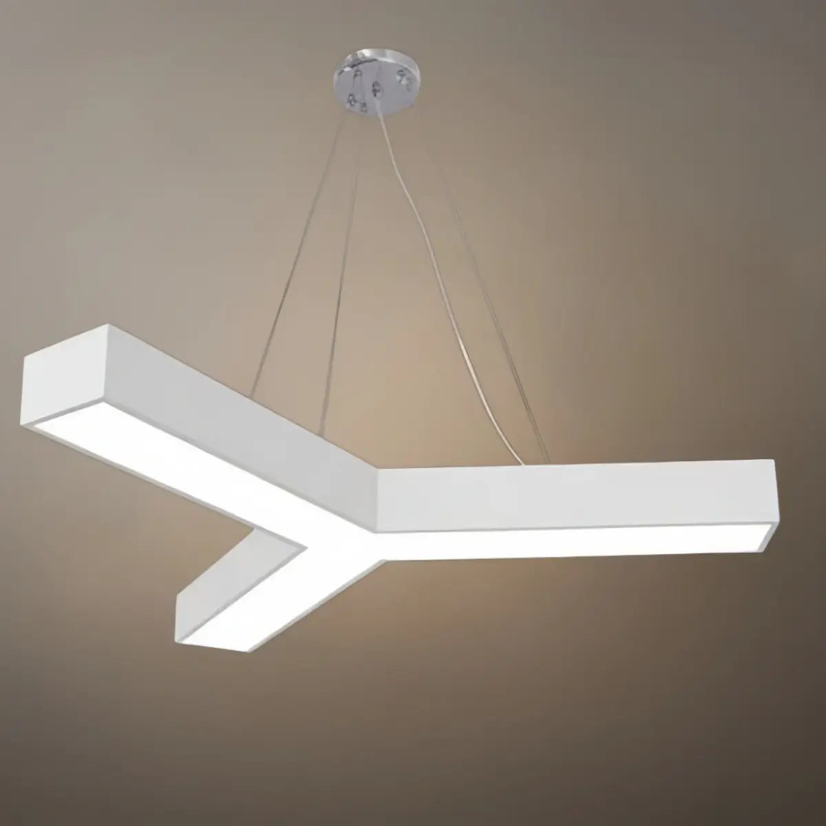 Modern Y-Shaped Pendant Light -- Aluminum Black White Silver